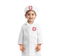 Costume da pediatra - Kit medico professionale, bambini 3-8 anni, uniforme bianca da laboratorio per bambini, set dettagliato per giochi di ruolo medico | Vestito realistico per il giorno della carrie