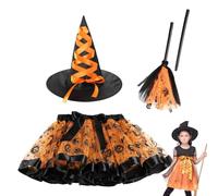 Costume Da Per Bambina Gonna Da Festa Stampa A Con Cappello E Scopa