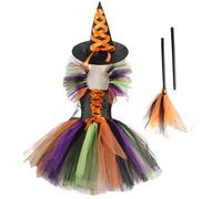 Costume da per bambine da travestire con un cappello di scopa e