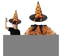 Costume da per Bambini, Abiti da di Halloween | Abito da Vestire con Cappello e Scopa | Gonna tutù da, Oggetti di Scena per Giochi di Ruolo per Eventi, carnevali, Feste in Maschera