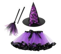 Costume Da Per Bambini, Costumi Da Per Ragazze, Aggiungere L'Ambiente Di Costume Streghe, Design Regolabile Indossando Con Cappello E Scopa Per Occasioni Speciali
