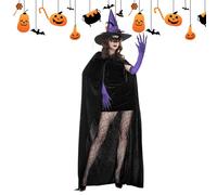 Costume da per donne, costume da per adulti, per Halloween, guanti, maschera in pizzo, calze per concerto, cosplay, matrimonio gotico, ballo, eventi, viola., Se référer au descriptif