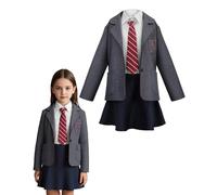 Costume da personaggio del libro per ragazze, uniforme scolastica, giacca grigia, camicia bianca, gonna nera e cravatta, costumi per la Giornata mondiale del libro di Roald Dahl, per bambini