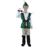 Costume da pettirosso per bambini, cappello, mantello, gilet | Costume da Robin Hood con cappello, mantello e gilet, misto cotone, taglia 36-42, per giochi d'avventura e travestimento