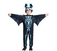 Costume da pipistrello scheletro di Halloween per bambini Tuta da osso per bambina Il mio primo vestito operato da teschio 4-6 anni