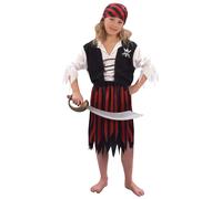 Costume Da Pirata A Righe Per Bambina | Piccolo (Età 3-5)