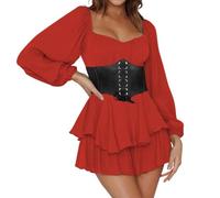 Costume da pirata da donna, abito da pirata bianco da donna, mini abiti con spalle scoperte con pantaloncini integrati nel fondo, costume da pirati, vestito 2 in 1, costume da Halloween da donna