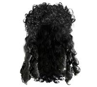 Costume da pirata da uomo, parrucca da pirata, parrucche lunghe e ricci, costume da uomo, capitano nero, per la festa di cosplay di Halloween