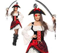 Costume da Pirata Donna Glamorous Wench Femminile Costume UK 8-18