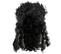 Costume da pirata maschile, parrucca pirata Long Curly parrucche costume da uomo Nero Capitano Man per Halloween Cosplay Party