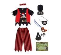 Costume da pirata per bambini, set di vestire per bambini taglie 3-4,5-6,7-8,8-10