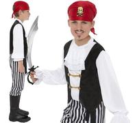Costume Da Pirata Per Bambino In Nero/Bianco Di Smiffys