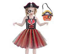 Costume da pirata per ragazze, costume da principessa pirata, travestimento per giochi di ruolo, per feste di Halloween, per bambine dalla 2 alla 12