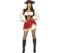 COSTUME PIRATESSA CON GONNA ROSSA M