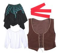 Costume da Piratessa Donna per Halloween, Tessuto Leggero Riutilizzabile | Foto e Feste, Facile da Indossare, per Adulte, Stile Cosplay Realistico, Ispirato al Ruolo