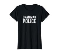 Costume da Polizia grammaticale Donne e Uomini correggendo la Grammatica Maglietta con Stampa Grafica Economica, Donna, Nero, XL