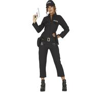 Fiestas Guirca – Costume da poliziotta ufficiale – Carnevale spandex con pistola – Donna L