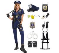 Costume da Poliziotto Donna, Vestito Polizia Donna Poliziotta Costume Police Costume Woman Accessori di Abbigliamento