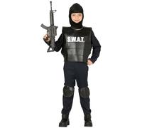 COSTUME POLIZIA SWAT BAMBINO 5-6 ANNI