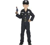 COSTUME POLIZIOTTO CON PISTOLA CARNEVALE VESTITO BAMBINO BAMBINA POLIZIA UNISEX