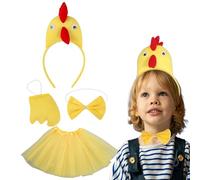 Costume da Pollo Set Divertente con Cerchietto e Papillon per Cosplay Gallo