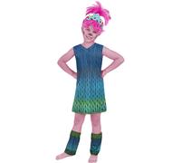 Costume da Poppy Trolls 3 per Bambina (Ufficiale Universal Pictures) Funidelia