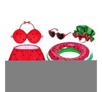 Costume da portico hawaiano, bikini elastico con cappello e occhiali, divertente decorazione per prato per , cortile, balcone, sentiero, esposizione all'aperto e accessori da giardino