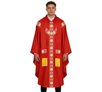 Costume Da Prete,Con Casula Cattolica Da Prete Con Nastro | Tonaca da Messa del Padre Clero Religioso | Per Uomini Per Preghiera Chiesa Matrimonio Feste Di Vacanza Maschere Stage Cosplay E Sessioni