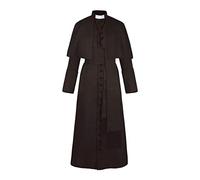 Costume da prete medievale per Halloween, costume cosplay in tinta unita con bottoni
