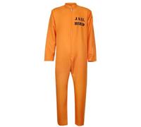 Costume da Prigioniero Arancione da Detenuto con Manette Prisoner Fancy Dress Costume per Giochi di Ruolo di Halloween