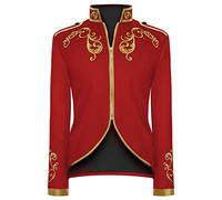 Costume da principe da uomo, cappotto da uomo, stile rétro, Steampunk, giacca medievale, con ricamo, per Halloween, Carnevale, festa a tema