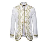 Costume da principe da uomo, in stile gotico, con ricamo, giacca steampunk, stile medievale, per Halloween, feste a tema, carnevale, cosplay