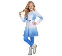 Costume da principessa con parrucca, per bambine, 5-12 anni, colore: blu