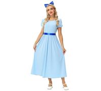 Costume da principessa di Wendy di Wendy, vestito da principessa Peter Darling, blu a sbuffo, maniche corte, maxi abiti XS