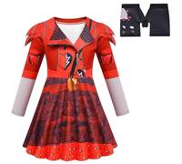 Costume da principessa, per ragazze, per la Giornata mondiale del libro, per bambine, colore blu, rosso, viola, per giochi di ruolo, feste in maschera (rosso, 120)