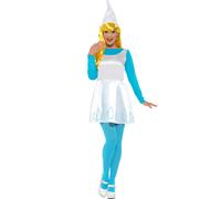 Funidelia Costume Ufficiale di Smurfette per donna, include coda, calze e berretto, Vestito divertente di The Smurfs per adulto, Costumi di Carnevale, Halloween e Addii al nubilato - Taglia XL