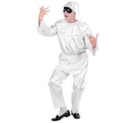 Costume da Pulcinella travestimento abito cappello carnevale italiano feste a tema folcloristico commedia dell'arte per adulto (L)