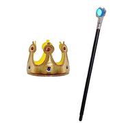 Costume da regina con corona e scettro reale, per donne, uomini, Halloween, adulti, teatro a tema, carnevale, carnevale, travestimento (blu)