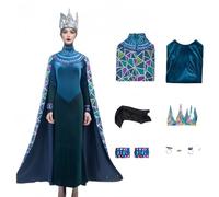 Costume da regina malvagia, per cosplay, principessa delle nevi, per cosplay, abito da regina per Halloween (blu, 3XL)