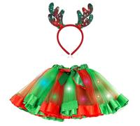Costume da Renna Bambina 2 Pezzi Corna da Rennas Led Go(Renna con luci)