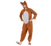 Costume da renna, costume di cervo con cappuccio cartone animato con corna, orecchie di cervo e coda, cerniera per uomini per uomini donne di natale di Halloween salta
