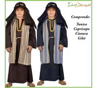 Costume da San Giuseppe bambino pastore tunica blu marrone recita presepe Natale