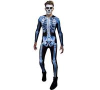 Costume da scheletro 3D - Body per uomini e donne, tuta a materiale flessibile | Outfit da gioco di ruolo di Halloween, design dettagliato di scheletri per abiti spettrali, abbigliamento per eventi co