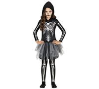 Costume da scheletro con cappuccio tutù e pantaloni ragazza