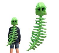Costume da scheletro di dinosauro - Peluche di cotone PP per adulti e bambini, 116 cm, 75 cm, effetto sonoro, cosplay, vestito preistorico osso