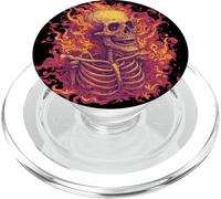 Costume da scheletro di fuoco per gli amanti degli scheletri e delle fiamme PopSockets PopGrip per MagSafe