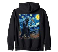 Costume da Scheletro Gotico di Van Gogh Triste Mietitore, Felpa con Cappuccio