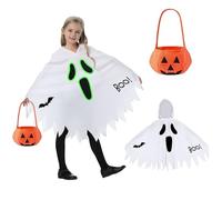 Costume da Scheletro per Bambini, Costumi di Halloween da Scheletro Che Si Illuminano al Buio, Costume da Scheletro Glow in Dark per Bambin, per Halloween, Carnevale, Cosplay, Ragazzo Ragazza (S)