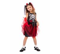 Costume da scheletro per bambini, vestito messicano, abito da carnevale, 3-13 anni