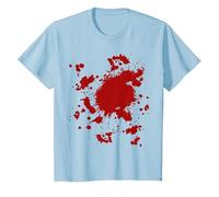 Costume da Schizzi di Sangue per Halloween Spaventoso Maglietta, Bambini, Celeste, 8 Anni